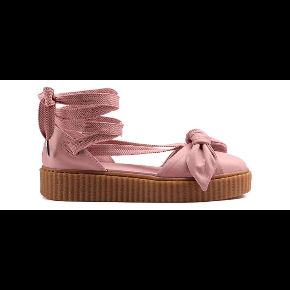 Fenty Puma by Rihanna Shoes | Bow Creeper Pink Sandals | Color: Pink/Tan